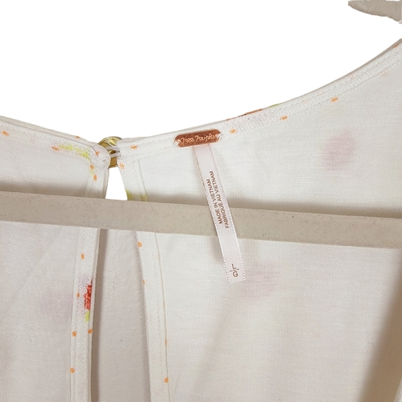Free People Dress Celia Floral Long Sleeve Mini Ivory Combo L NWT - Picture 4 of 7